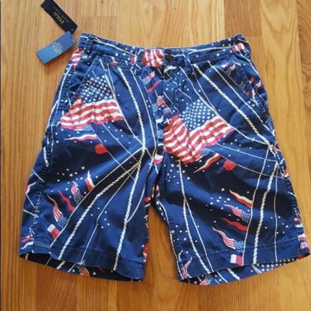 Polo by Ralph Lauren American Flag Shorts 30w NWT